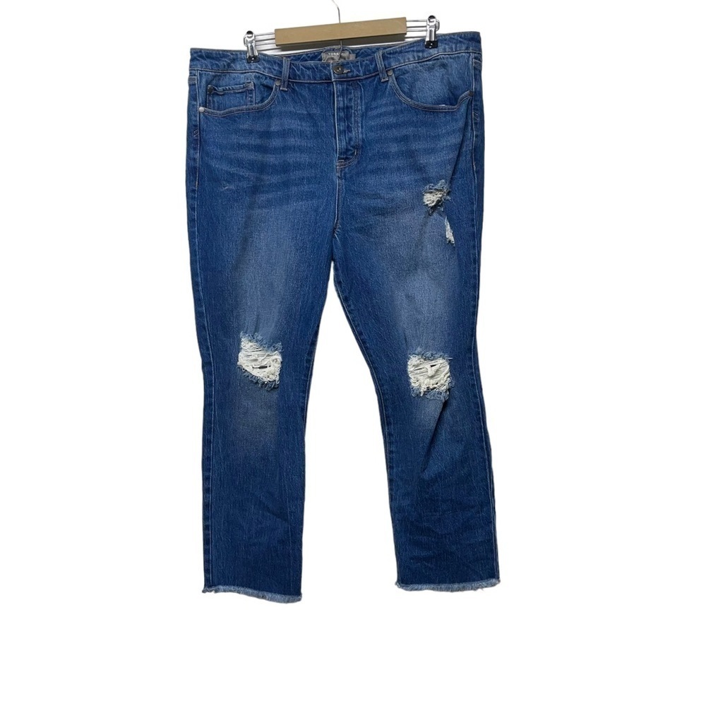 Torrid High Rise Straight Distressedβ Medium Wash Jeans Size 20